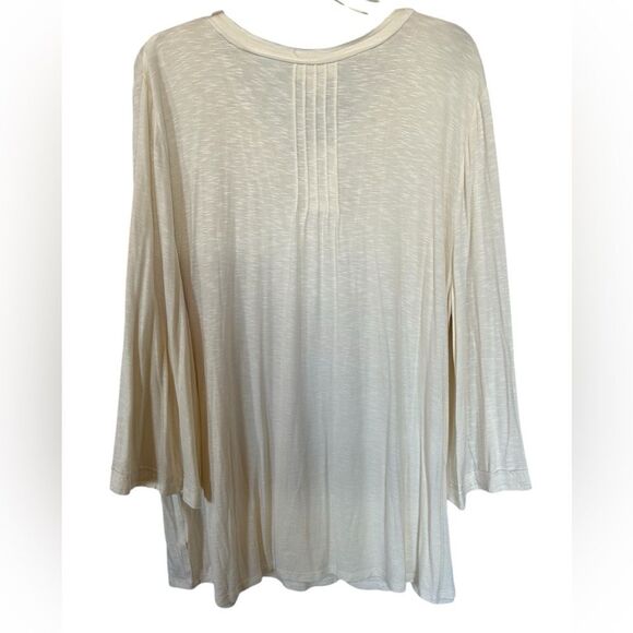 New Style & Co Ivory Studded V-Neck Bell Sleeves Tunic XXL - Picture 2 of 10